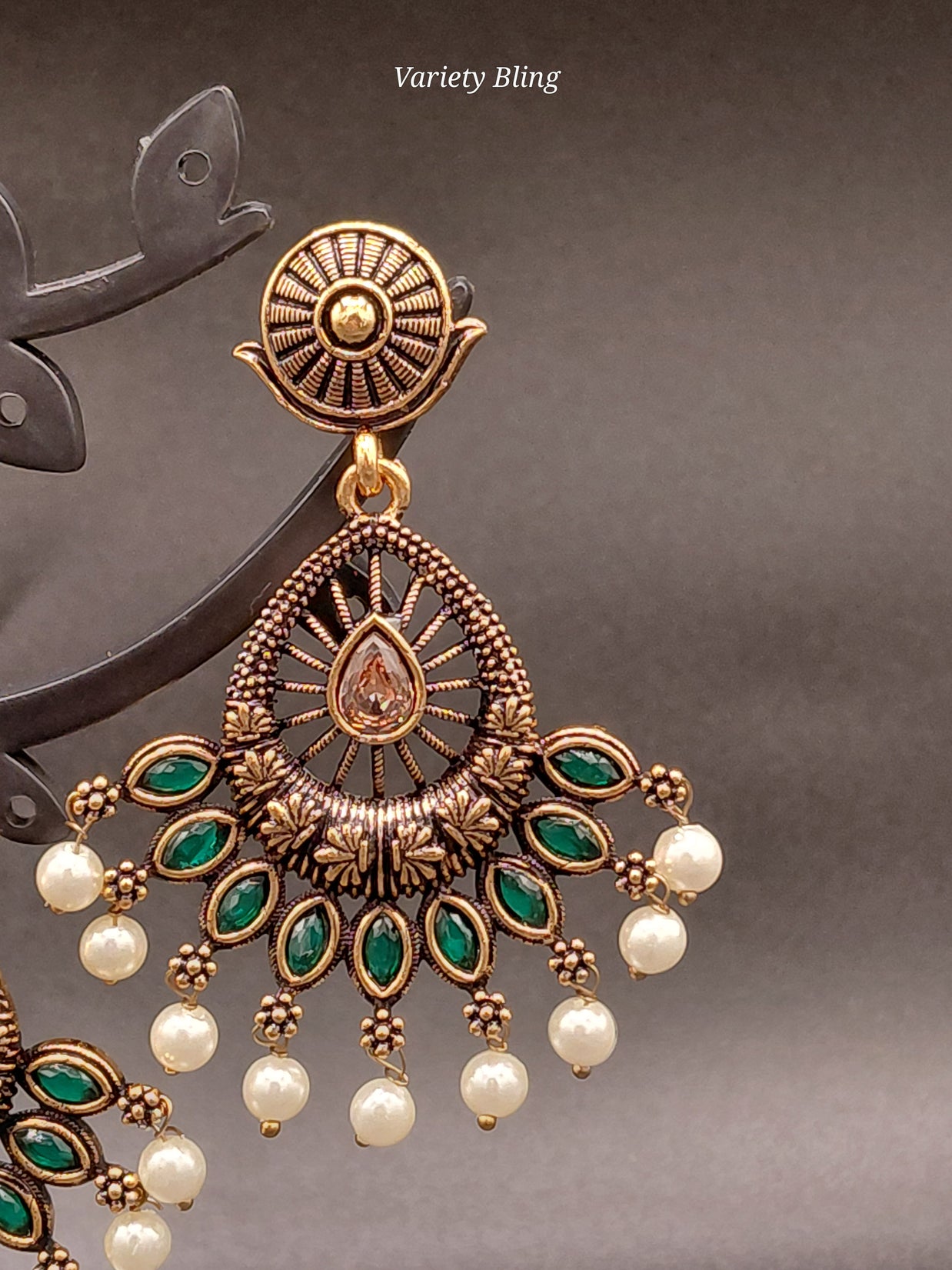 Fancy Peacock Feather Earring