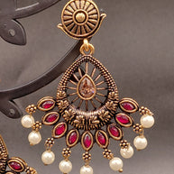 Fancy Peacock Feather Earring