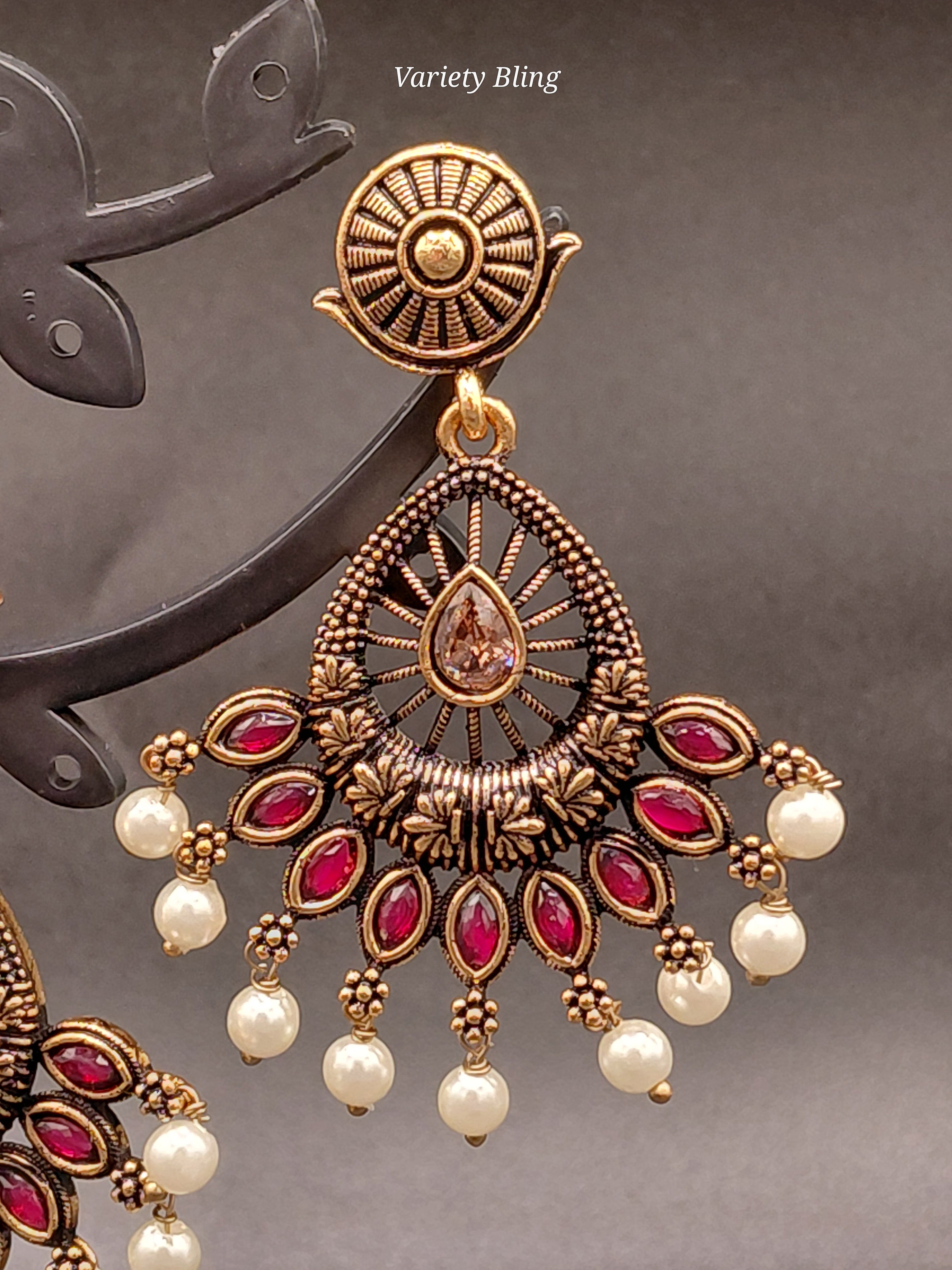 Fancy Peacock Feather Earring