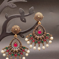 Fancy Peacock Feather Earring