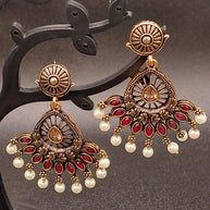 Fancy Peacock Feather Earring