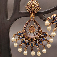 Fancy Peacock Feather Earring