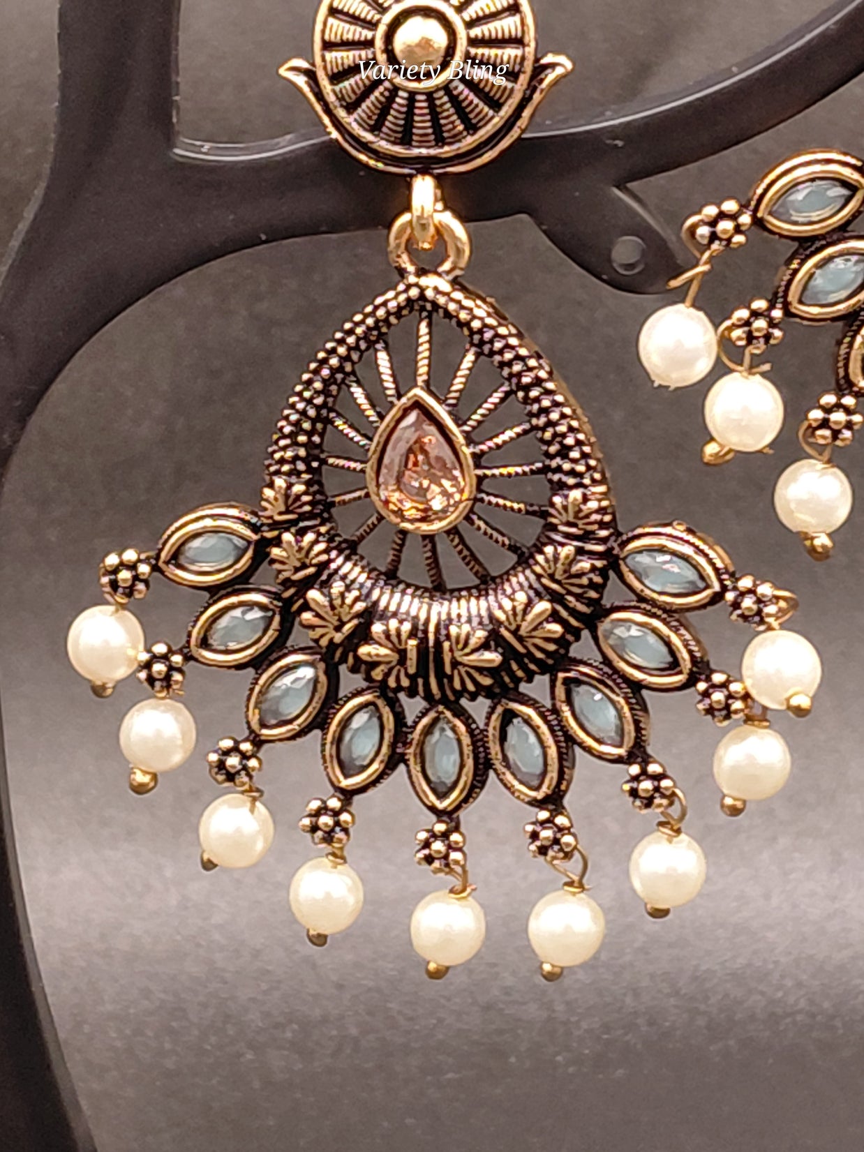 Fancy Peacock Feather Earring