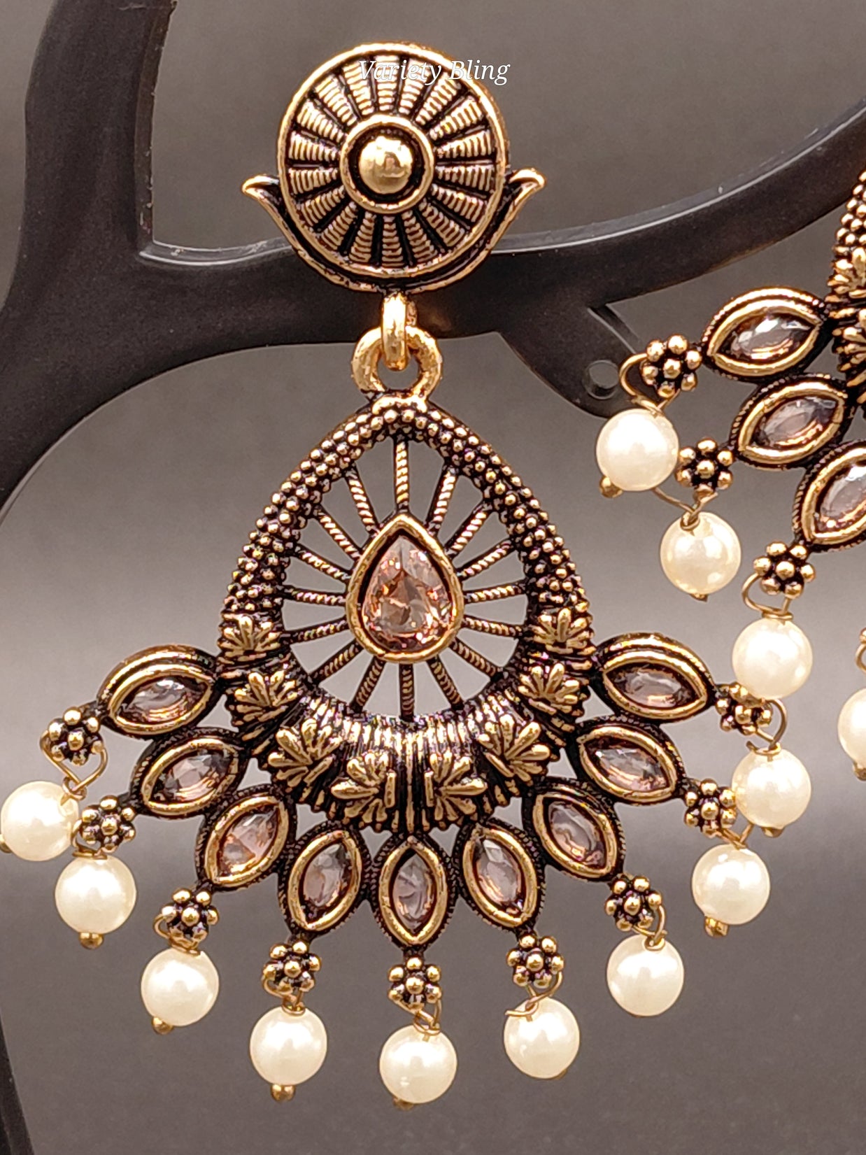 Fancy Peacock Feather Earring