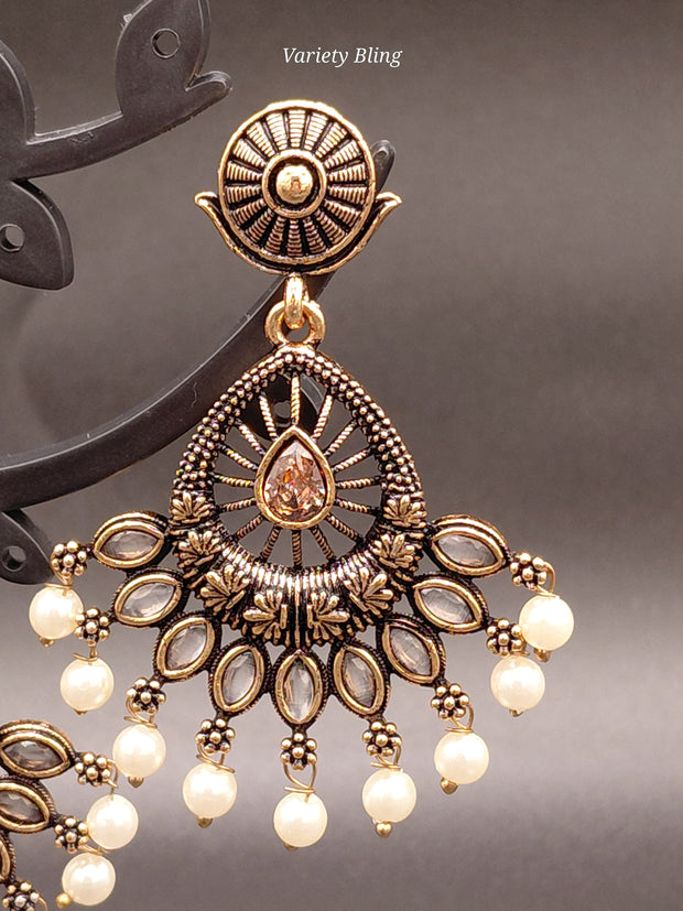 Fancy Peacock Feather Earring