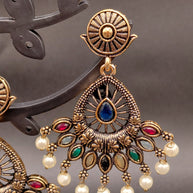 Fancy Peacock Feather Earring