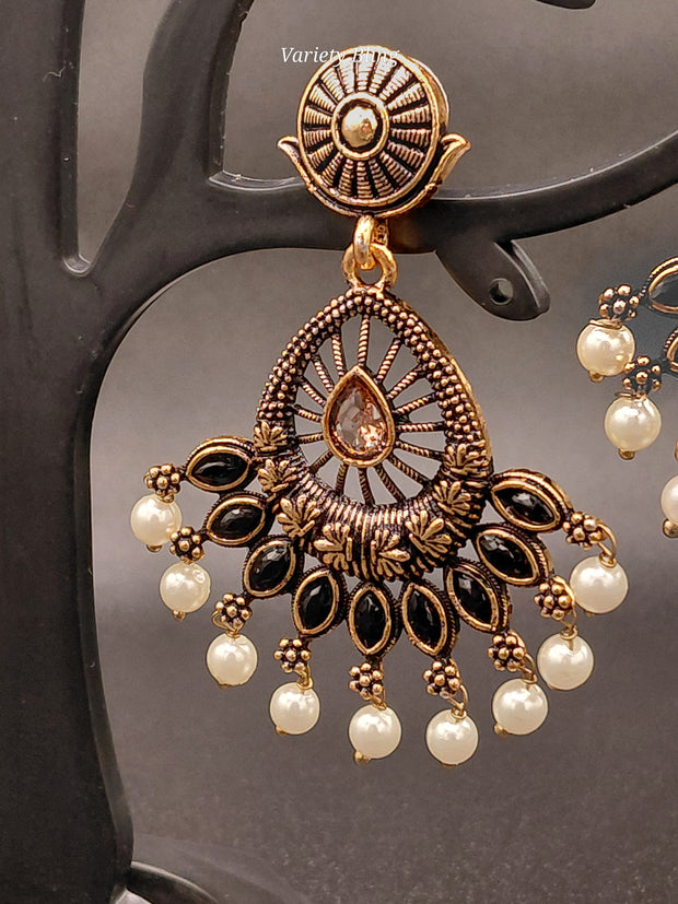 Fancy Peacock Feather Earring