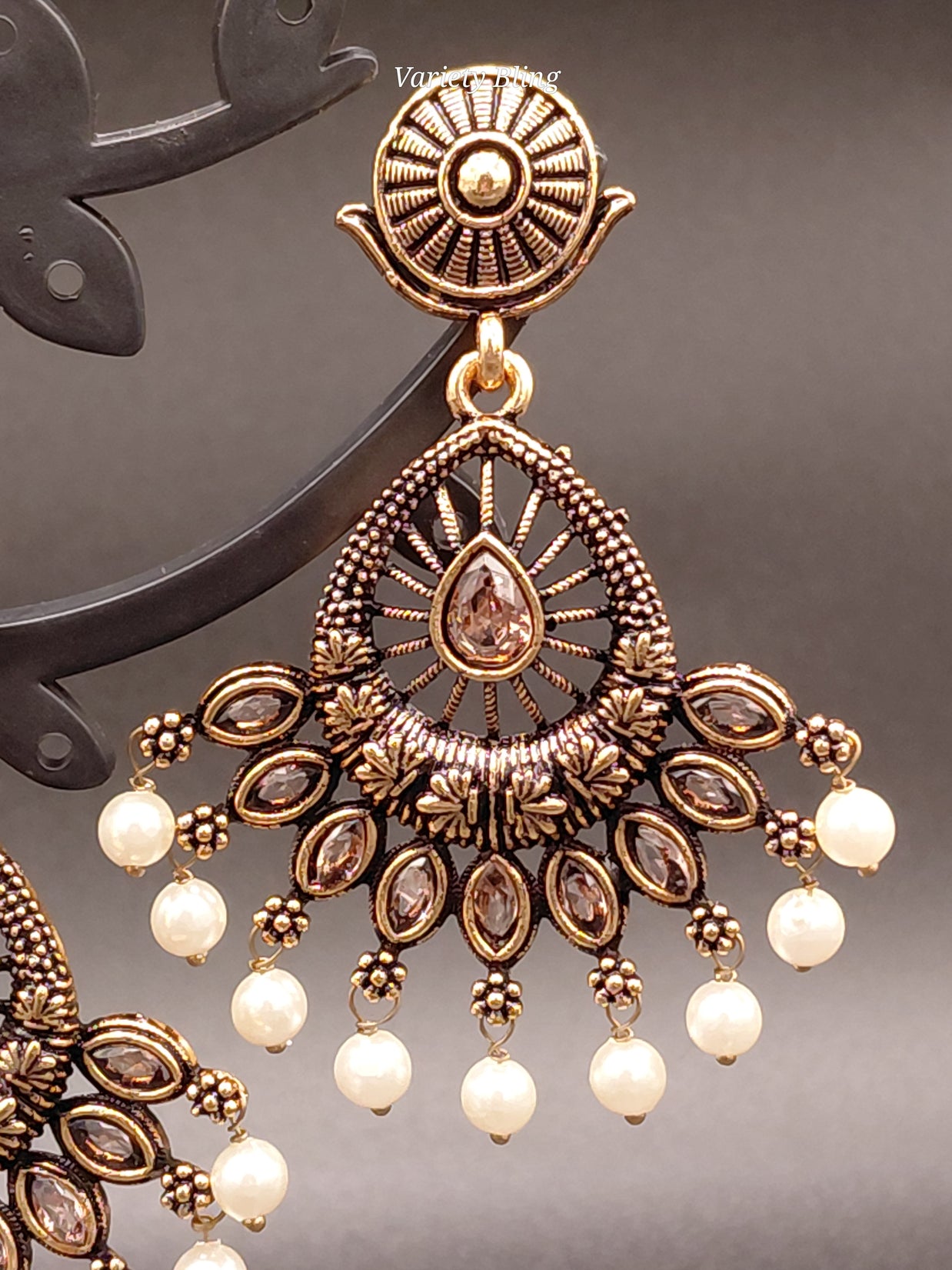 Fancy Peacock Feather Earring