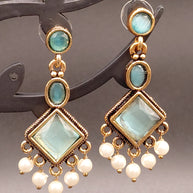 Fancy Stone Rhombus Earring