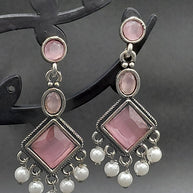 Fancy Stone Rhombus Earring