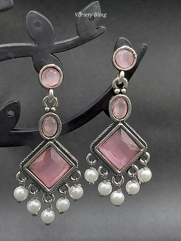 Fancy Stone Rhombus Earring