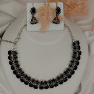 Fancy Necklace Set Black MTL