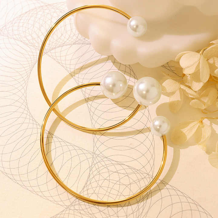 Pearl Cuff Bangle Bracelet