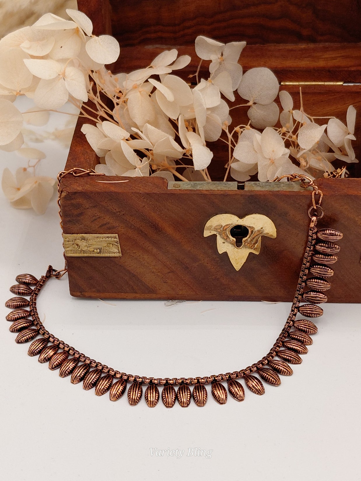 Fancy Copper Finish Multi Necklace