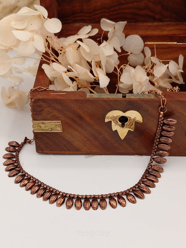 Fancy Copper Finish Multi Necklace