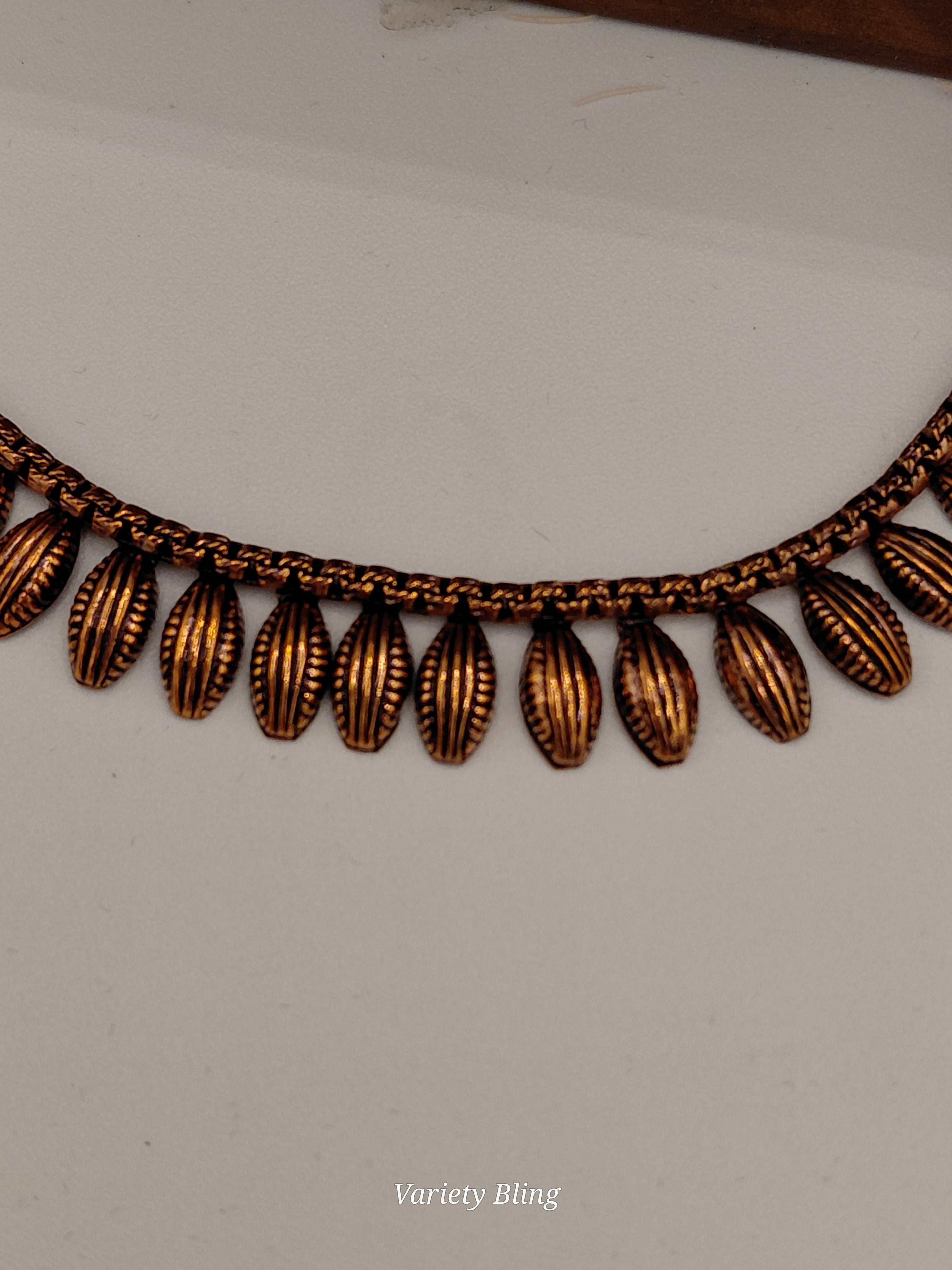 Fancy Copper Finish Shell Necklace