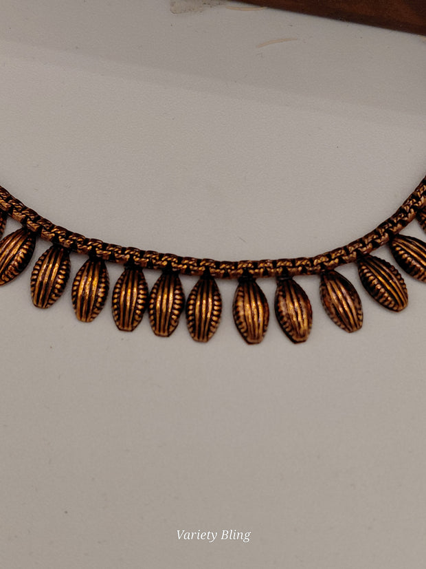 Fancy Copper Finish Shell Necklace