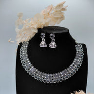 Fancy Necklace Set Black MTL