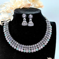 Fancy Necklace Set Black MTL