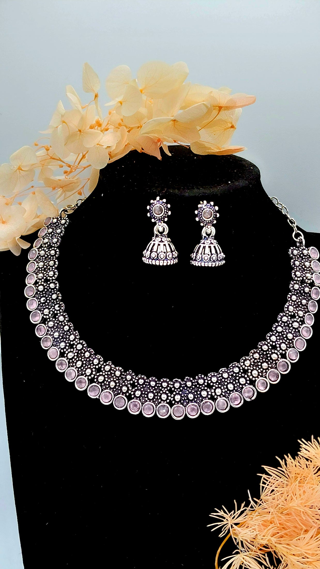 Fancy Necklace Set Black MTL