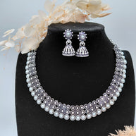 Fancy Necklace Set Black MTL
