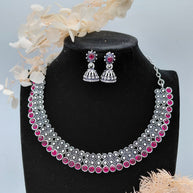Fancy Necklace Set Black MTL