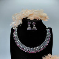 Fancy Necklace Set Black MTL