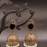 Fancy Oval Stone Jhumka
