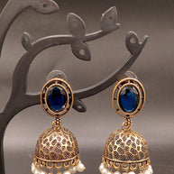 Fancy Oval Stone Jhumka