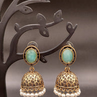 Fancy Oval Stone Jhumka