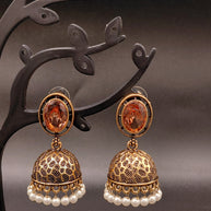 Fancy Oval Stone Jhumka