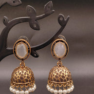 Fancy Oval Stone Jhumka