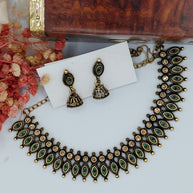 Fancy Peacock Feather Necklace Set