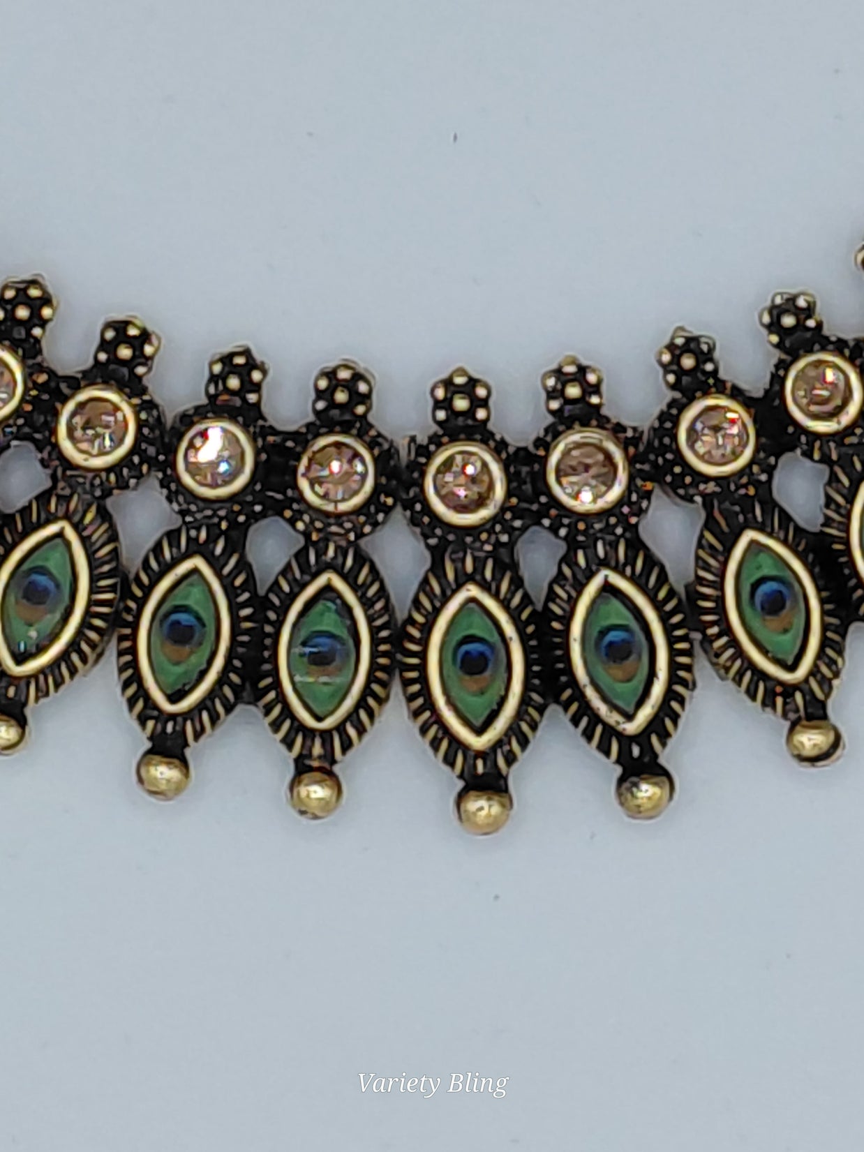 Fancy Peacock Feather Necklace Set