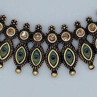 Fancy Peacock Feather Necklace Set