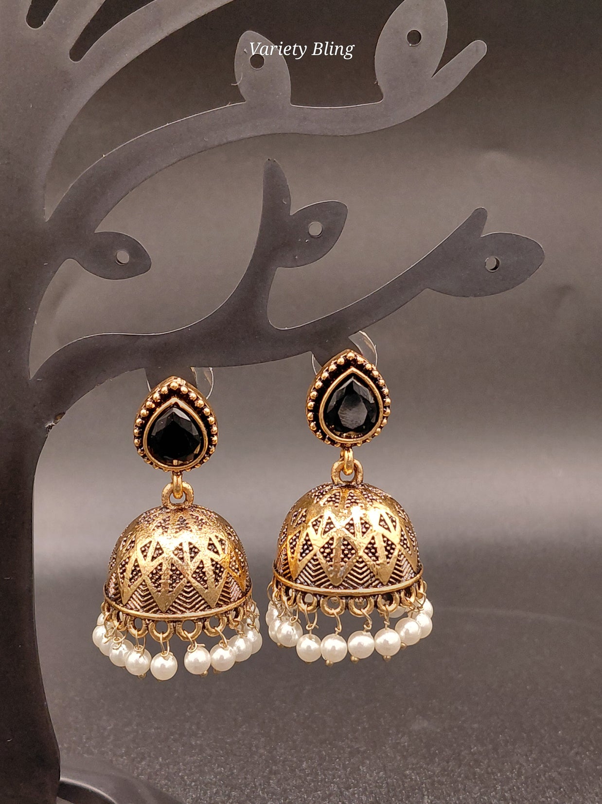 Fancy Raindrop Stone Jhumka