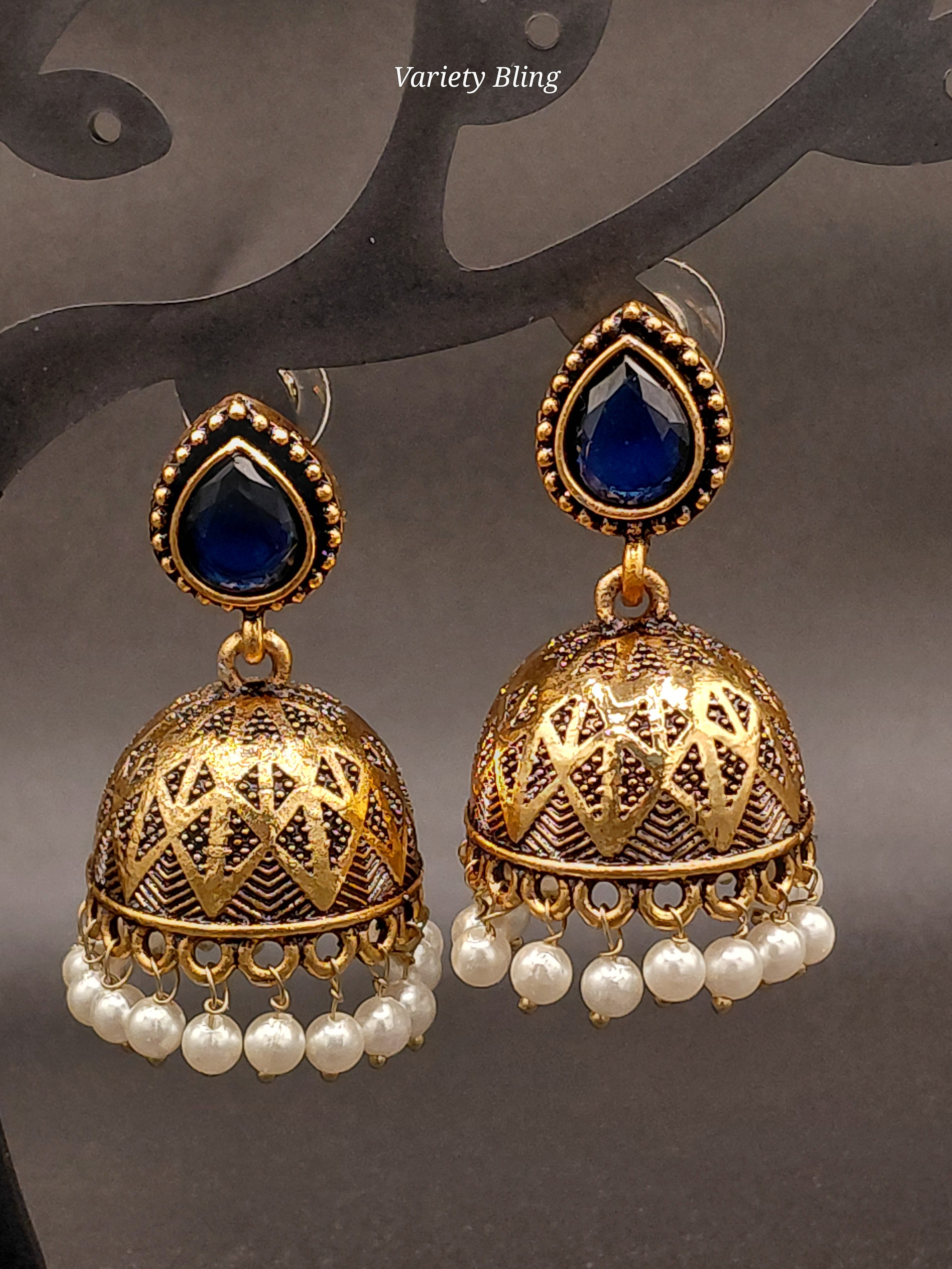 Fancy Raindrop Stone Jhumka