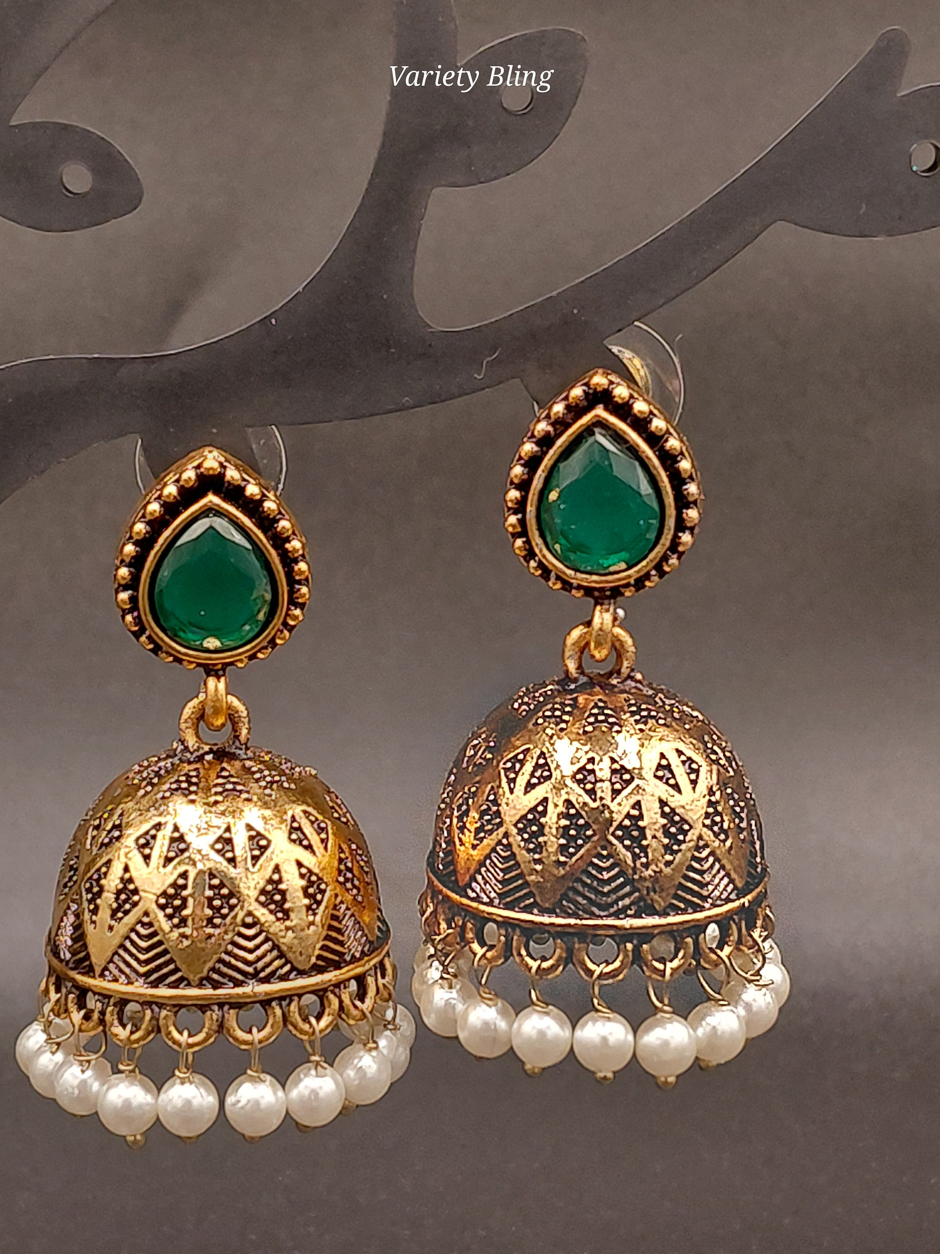 Fancy Raindrop Stone Jhumka