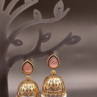 Fancy Oval Stone Jhumka