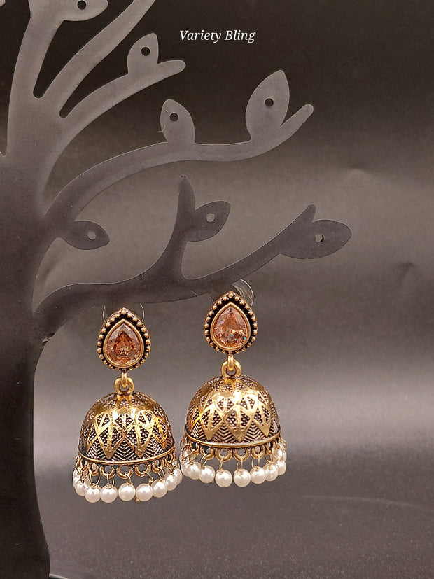 Fancy Raindrop Stone Jhumka