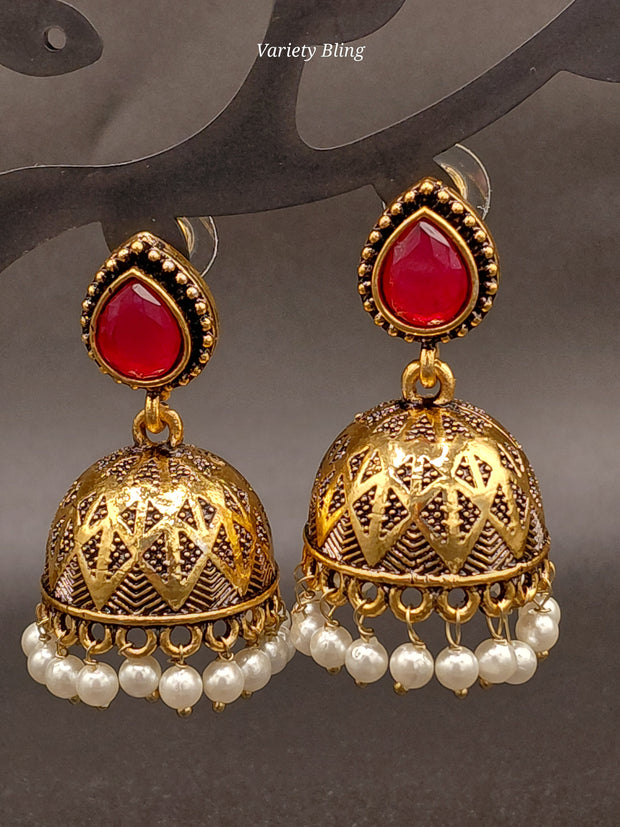 Fancy Raindrop Stone Jhumka