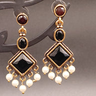 Fancy Stone Rhombus Earring