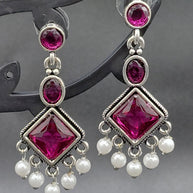 Fancy Stone Rhombus Earring