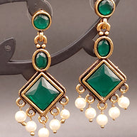 Fancy Stone Rhombus Earring