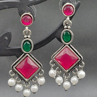 Fancy Stone Rhombus Earring