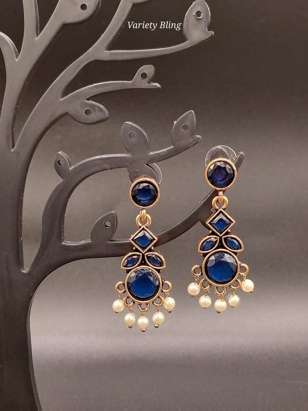 Fancy Stone Round Earring