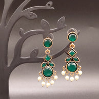 Fancy Stone Round Earring