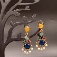 Fancy Stone Round Earring