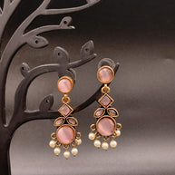 Fancy Stone Round Earring