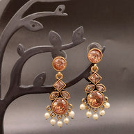 Fancy Stone Round Earring